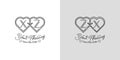 Letters XZ and ZX Wedding Love Logo, for couples with X and Z initials