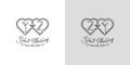 Letters YZ and ZY Wedding Love Logo, for couples with Y and Z initials
