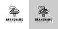 Letters ZP Monogram Logo, suitable for any business with ZP or PZ initials