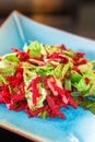 Lettuce and beetroot salad