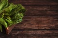 lettuce leaves royal feast in a wooden box