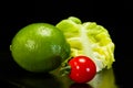 Lettuce, lime and tomato