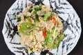 Lettuce and pepper fried rice