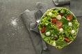 Lettuce salad with cheese and tomato Royalty Free Stock Photo