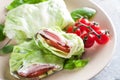 Lettuce wraps with turkey and bacon