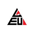 LEU triangle letter logo design with triangle shape. LEU triangle logo design monogram. LEU triangle vector logo template with red Royalty Free Stock Photo