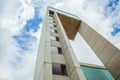 Leudelange, Luxembourg - May 5 2013 : Water tower with itÃ¢â¬â¢s modern design in concrete and fiberglass, also a fire department