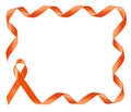 Leukemia Awareness Orange Ribbon frame Royalty Free Stock Photo