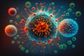 Leukocytes Attack Viruses. Ai generatad Royalty Free Stock Photo