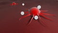 Leukocytes attacking a cancer cell Royalty Free Stock Photo