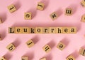 Leukorrhea word on wooden cube Royalty Free Stock Photo