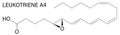 Leukotriene A4 LTA4 molecule. Skeletal formula. Chemical structure Royalty Free Stock Photo