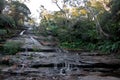 Leura cascades waterfall near Katoomba in Blue Mountains national park NSW Australia in Autumn Royalty Free Stock Photo