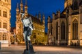 Fonske, a statue in the center of the university city of Leuven, Belgium Royalty Free Stock Photo