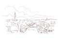 Leuven Belgium Europe vector sketch city illustration line art
