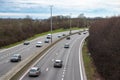 Leuven, Flemish Brabant, Belgium - High angle view over the E314 A2 highway