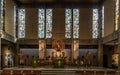 Leuven, Flemish Brabant Region, Belgium - Interior design of the Saint Anthon catholic church, tributed to Father