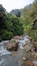This is the Leuwi Hejo waterfall in Bogor, West Java, very beautiful. Royalty Free Stock Photo