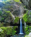 Levada Nova in Madeira. Beautiful hiking path with waterfalls and tunnels