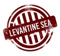 Levantine Sea - red round grunge button, stamp