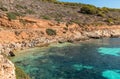 Visitors enjoying the Cala Fredda beach during their trip on the Levanzo island in Sicily. Royalty Free Stock Photo