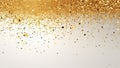 Christmas Holiday Glitter Snow on White Background Golden Glamour Royalty Free Stock Photo