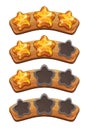 Level complete ranking banners with crystal stars