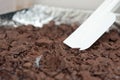 Level down chocolate preparing for bake chocolate cake or browny Royalty Free Stock Photo