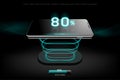 The Level Fast Charging Smartphone wireless charging design style on Black background