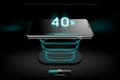 The Level Fast Charging Smartphone wireless charging design style on Black background