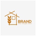 Wheat house logo vector. Flat design.