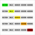 Level pain indicator, light button set