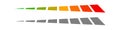 Level, progress bar, indicator. Low-high progression, guage, meter and scale. Benchmark, performance indication