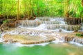 Level six of Erawan Waterfall in Kanchanaburi Province, Thailand Royalty Free Stock Photo