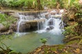 Waterfall Huai Mae Kamin in Kanchanaburi, Thailand Royalty Free Stock Photo