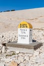 Level stone on the Mont Ventoux as used in France. Royalty Free Stock Photo