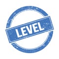 LEVEL text on blue grungy round stamp