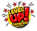 level up cartoon text Royalty Free Stock Photo