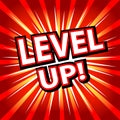 Level up! Comic cartoon book style.