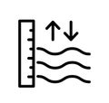 Level water icon, line color vector illustration