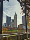 The LeVeque Tower Columbus ohio USA seen from the Scioto mile walkway