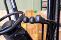 The lever hydraulic system of forklifts Royalty Free Stock Photo