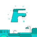 Lever mixer filled line icon, simple vector illustration