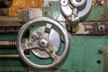 The lever of the turning machine,processing metal Royalty Free Stock Photo