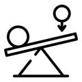 Leverage and balance of power icon, outline style