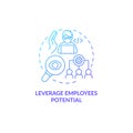 Leverage employees potential blue gradient concept icon Royalty Free Stock Photo