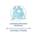 Leverage employees potential turquoise concept icon Royalty Free Stock Photo