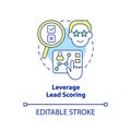 Leverage lead scoring concept icon