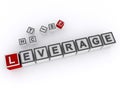 leverage word block on white Royalty Free Stock Photo