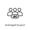 Leveraged buyout icon. Trendy modern flat linear vector Leverage